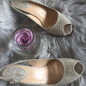 Cole Haan NWOT Air Sling Heels Cobra Embossed
